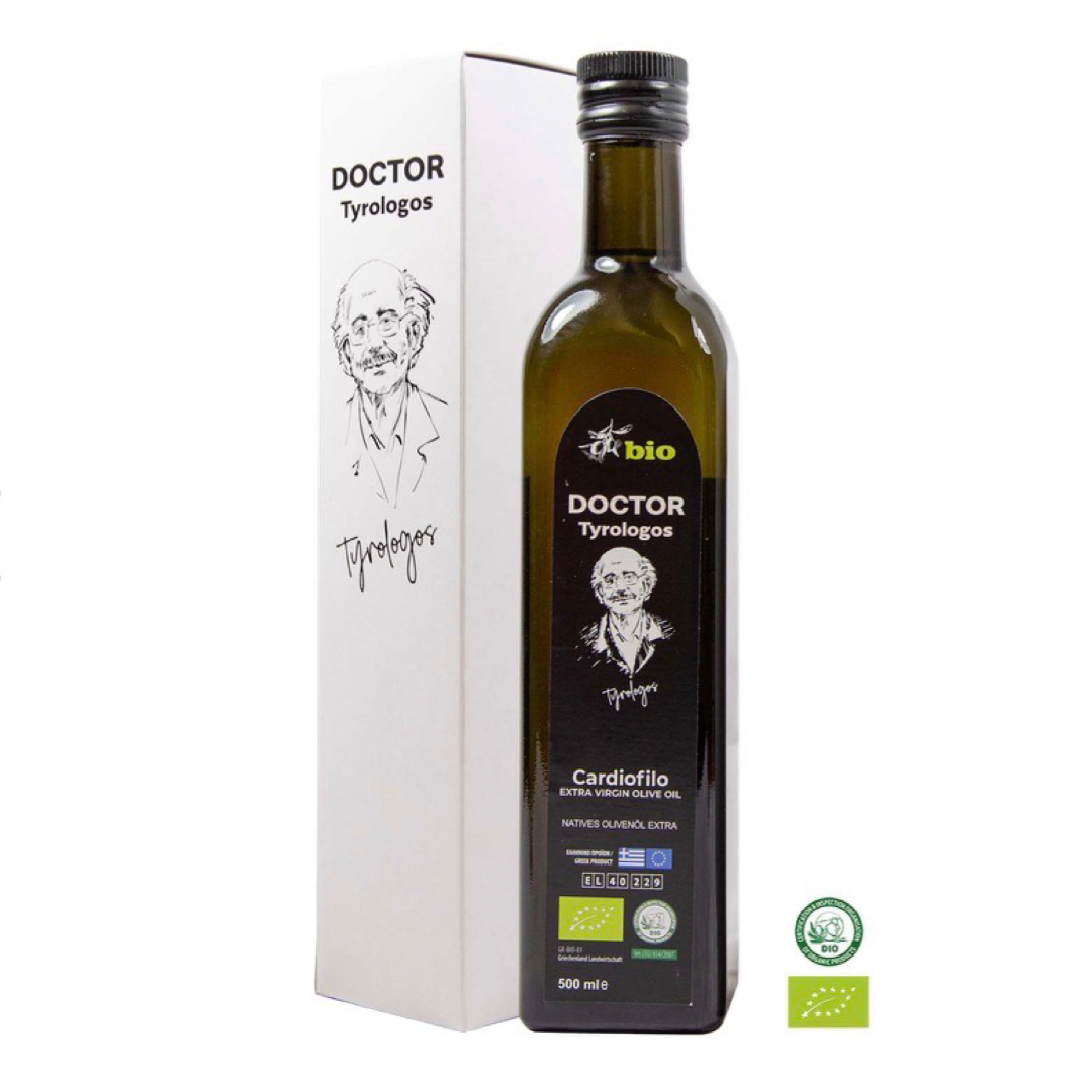 3 Flaschen plus 1 Gratis 0,5l Doctor Tyrologos natives Bio Olivenöl